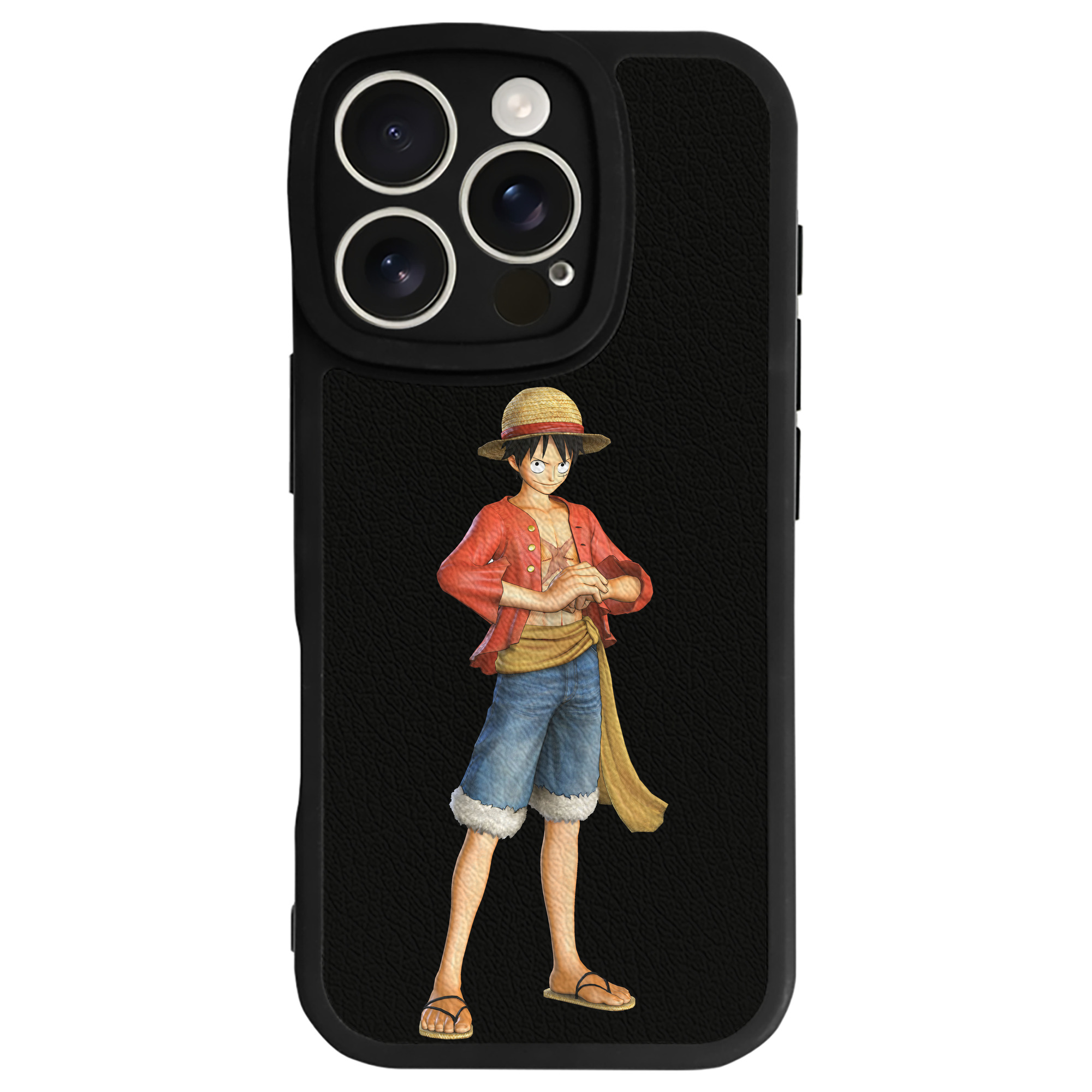 （画像用） ワンピース モンキー・D・ルフィ ONE PIECE Monkey D. Luffy 【iPhone 16シリーズ対応】シリコンスマホケース（レザー調） 材質：シリコン